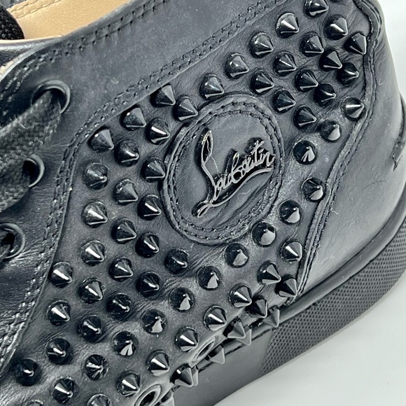 Christian Louboutin Louis Spikes Men’s Flat – Color : Black/Black/Bk - Picture 5 of 6